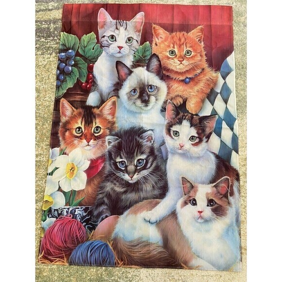 New Double Sided Kittens Garden Flag 12x16” - Picture 2 of 4